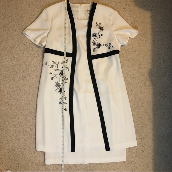 Vintage Periwinkle White Dress w/Attach Jacket 14 - Picture 7 of 11